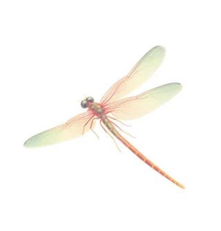 蜻蜓手绘水彩元素