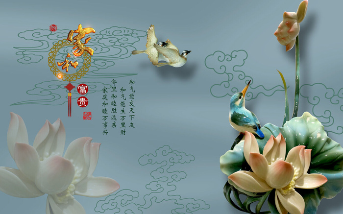 雕塑玉雕背景风景psd模版下载