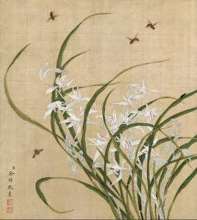 新中式水墨花枝密封玄关