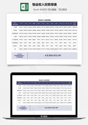 物业收入财务报表预览图