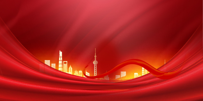 红色大气周年国庆节宣传展板背景