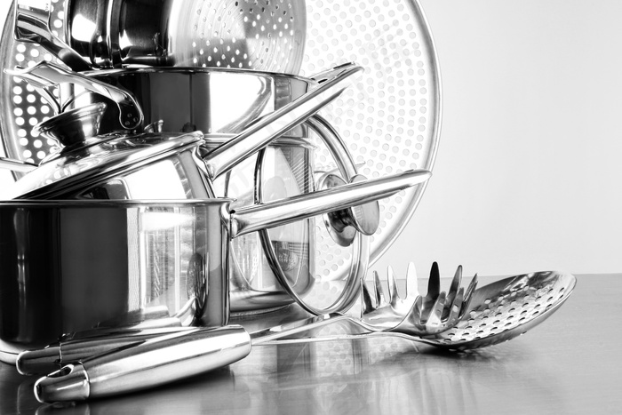 厨房不锈钢锅具图片