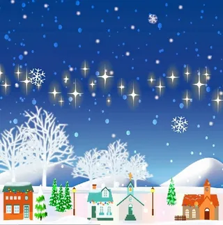 圣诞节雪花装饰风景