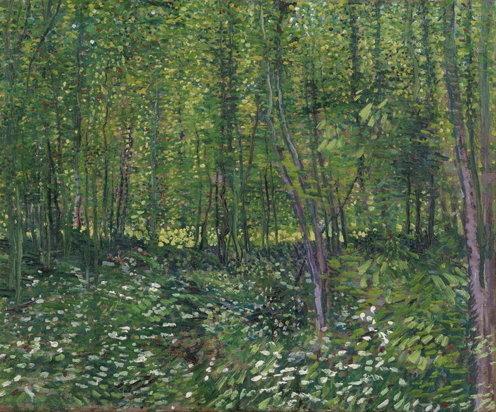 梵高风景树木作品素材
