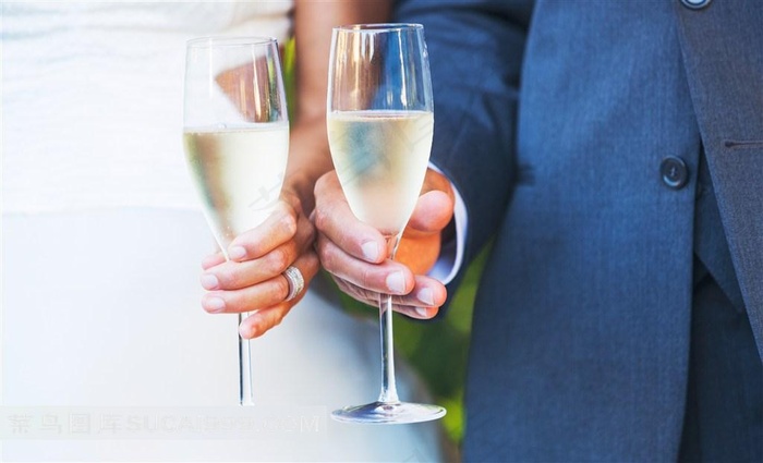 香槟系列 - 拿着香槟的恩爱情侣