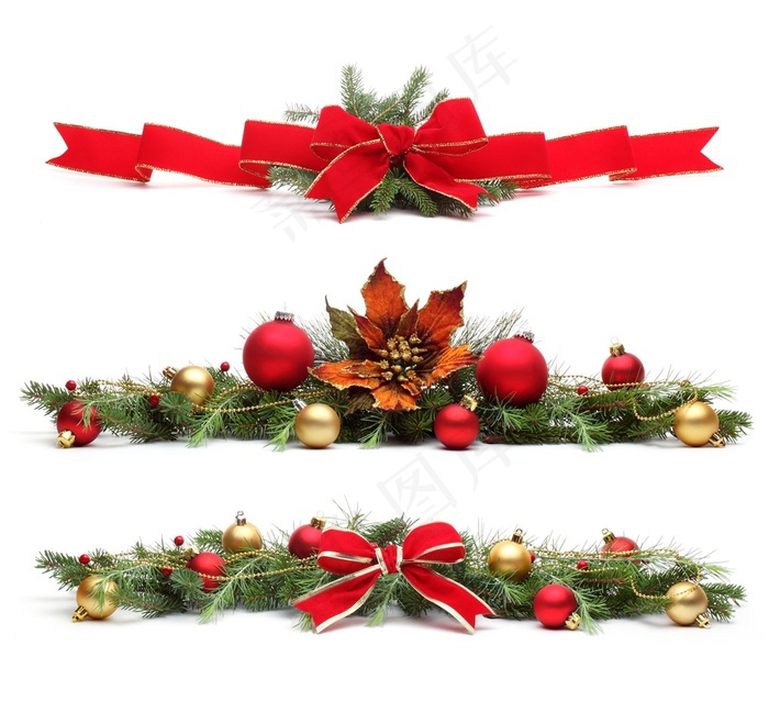 漂亮的圣诞蝴蝶结装饰高清图