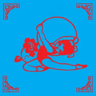 小孩剪纸 剪纸风元素