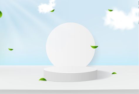 电商浅蓝色产品展示台素材