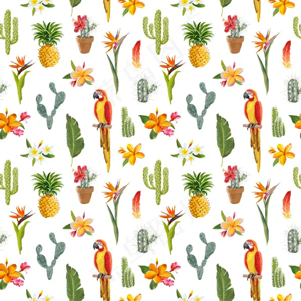 大嘴鸟 四方延续图案 面料图案ai矢量模版下载