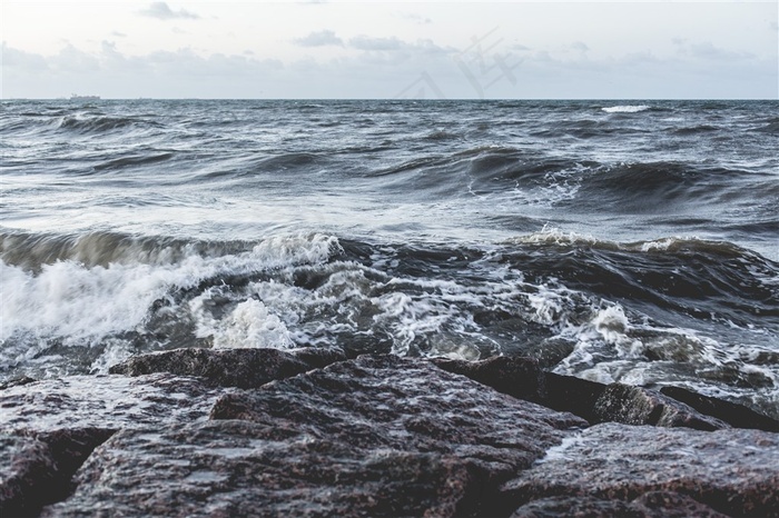 大海惊涛的海浪高清素材