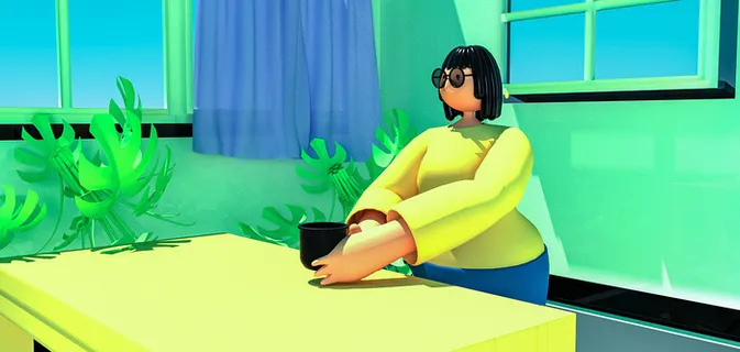 3D人物绿色C4D卡通场景