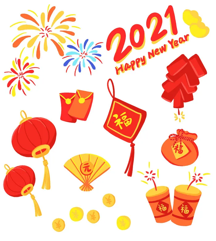 附件装饰新年psd模版下载
