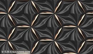 黑金花纹几何背景墙装饰装修图案