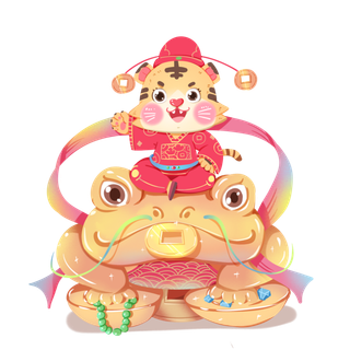 2022虎年卡通老虎形象拜年图案素材图片插图素材