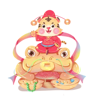 2022虎年卡通老虎形象拜年图案素材图片插图素材