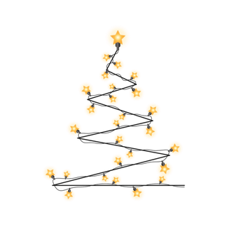 圣诞灯串抽象圣诞树造型