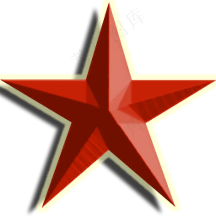 红色 五星立体发光