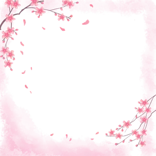 春天浪漫粉红色樱花手绘樱花梅花桃花花朵图片PNG免扣素材