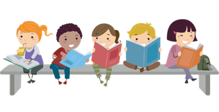 看书 阅读 卡通 人物