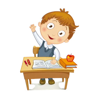 上课 举手 卡通