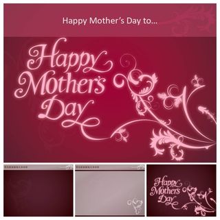 漂亮花纹背景母亲节PPT模板