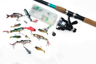 钓鱼鱼竿渔具设备摄影图片