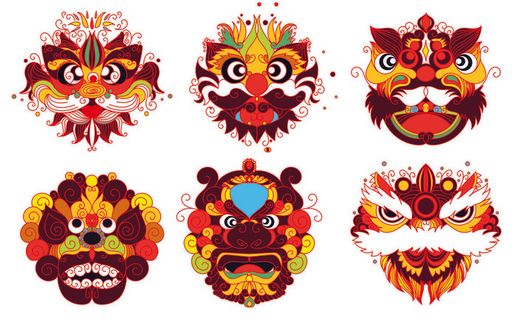 国潮醒狮中国风AI矢量卫衣T恤烫画印花手机壳图案PNG高清免抠素材