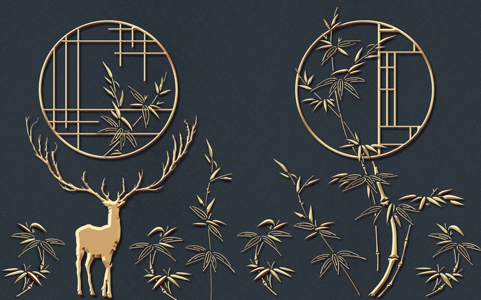 清新背景墙元素