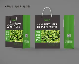 手提袋绿色肥料袋包装设计
