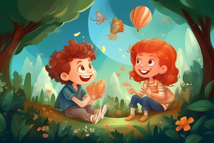 儿童孩子冒险聚会玩耍插画海报素材背景