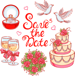 卡通简笔情人节蛋糕