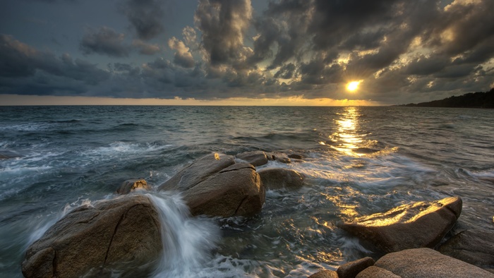 高清天空太阳海水