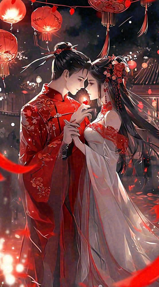 中国风情人节古风情侣拥抱亲吻爱情，七夕节(816x1472)