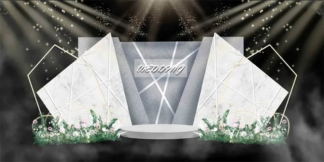 白色韩式婚礼迎宾区效果图