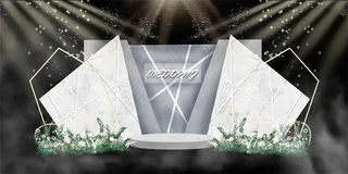 白色韩式婚礼迎宾区效果图