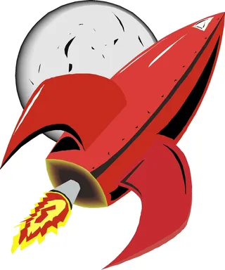 红色简约风火箭矢量图素材