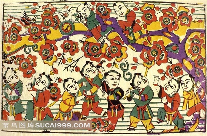 民间年画喜上眉梢