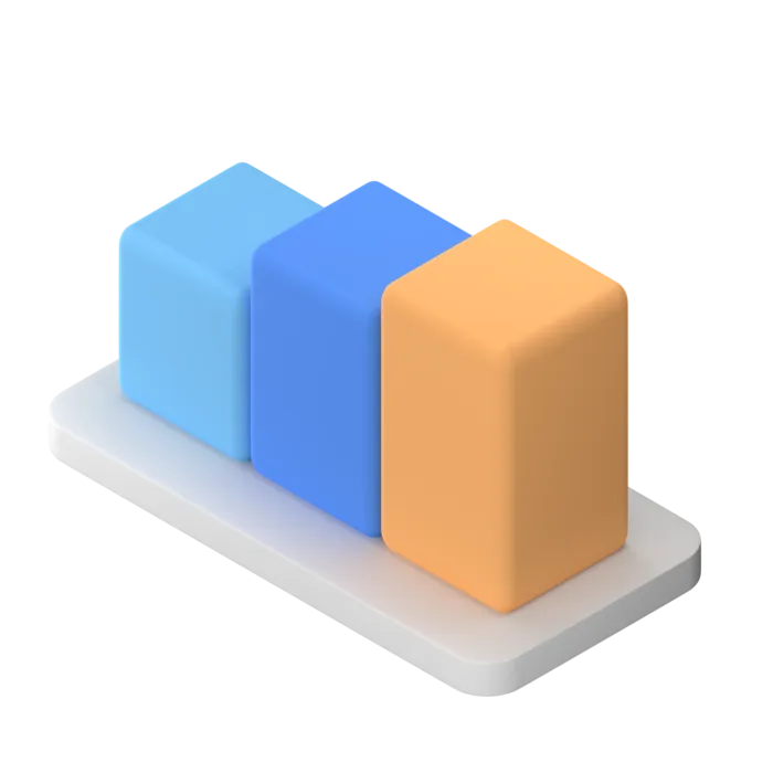 柱形图简约3D数据png图标素材
