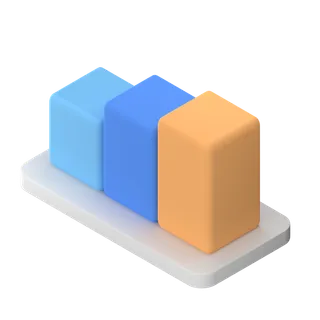 柱形图简约3D数据png图标素材