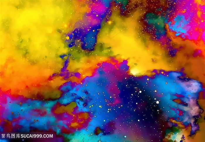 七色炫彩油漆喷溅科幻星际