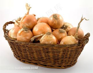 满篮子洋葱摄影高清图片
