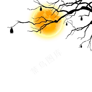 万圣节背景素材枯树元素