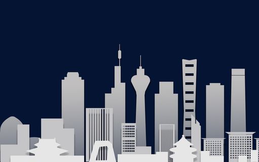 简约北京剪影大楼建筑城市背景素材