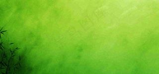 绿色简约绿植绿叶手绘插画笔墨意境