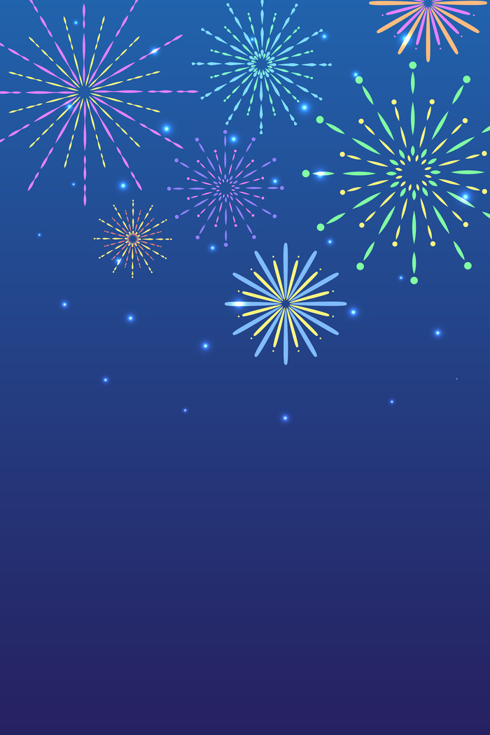 绚丽烟花背景元素