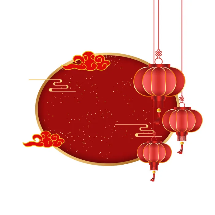 设计灯笼框装饰新年psd模版下载
