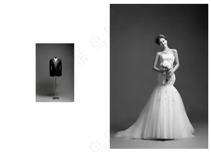 情侣黑白照婚纱摄影