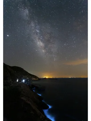 夜晚海边的星空