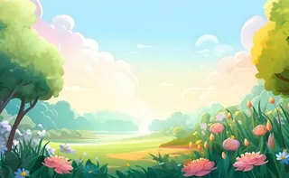 绿色清新户外草地背景