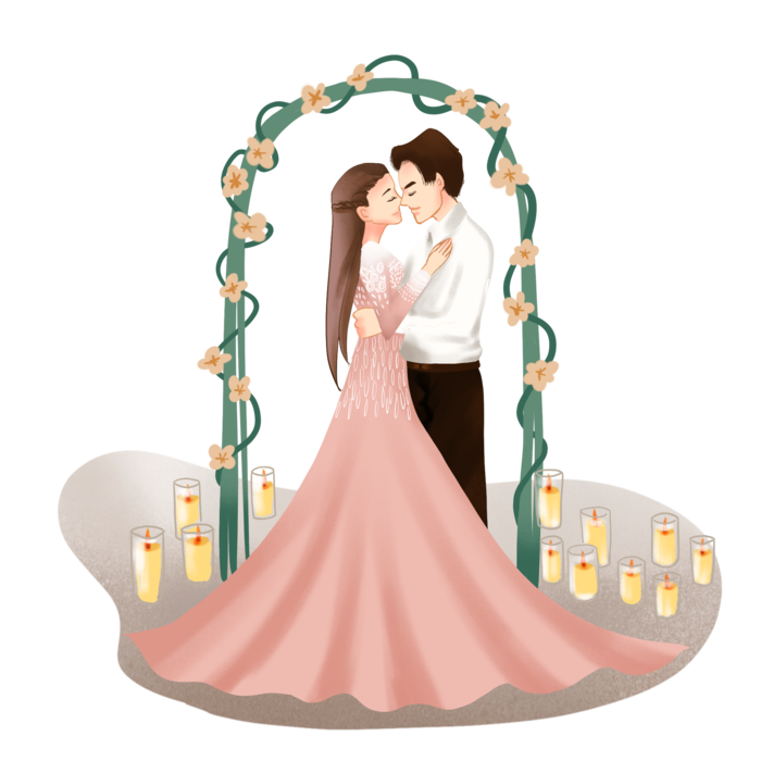 婚纱卡通人物婚礼白纱结婚婚纱摄影手绘